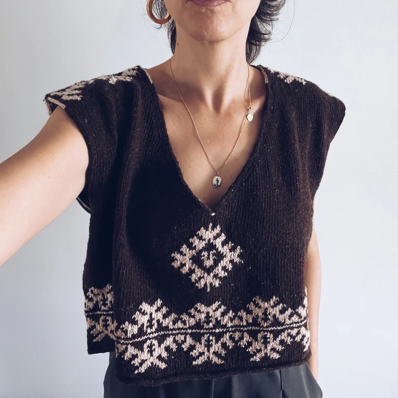 Forest Keys vest kit with João yarn