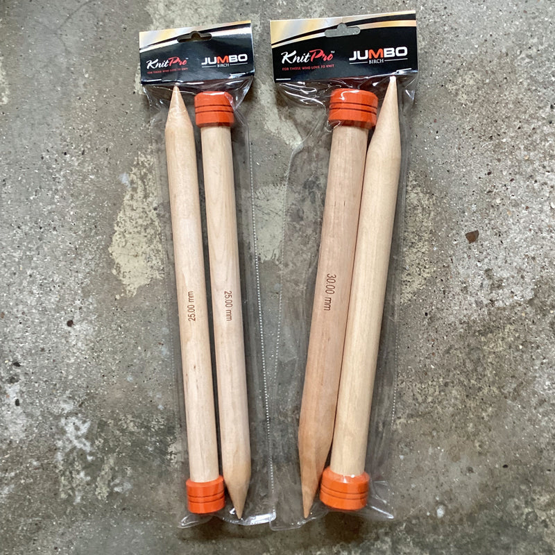 KnitPro Jumbo Birch knitting needles